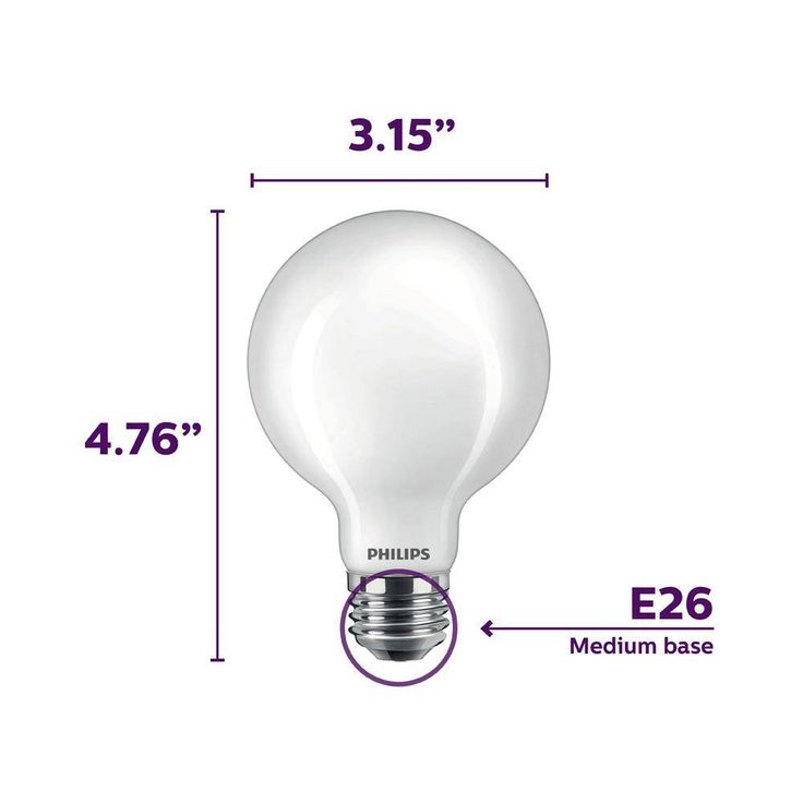 Philips 40-Watt Equivalent G25 Dimmable LED Light Bulb Soft White Frosted Globe (2-Pack)