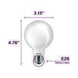 Philips 40-Watt Equivalent G25 Dimmable LED Light Bulb Soft White Frosted Globe (2-Pack)