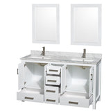 Sheffield 59 in. Double Vanity Cabinet Only in White - Super Arbor