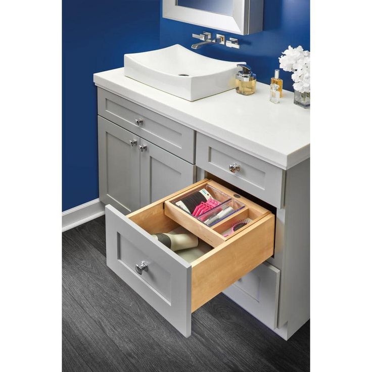 Rev-A-Shelf 12 in Vanity Half-Tiered Drawer with SCand Full Access