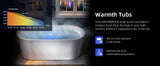 WOODBRIDGE Diana 59 in. Acrylic Freestanding Double-Ended Air Bath Bathtub with Chrome Drain & Overflow, White