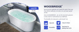 WOODBRIDGE Diana 59 in. Acrylic Freestanding Double-Ended Air Bath Bathtub with Chrome Drain & Overflow, White