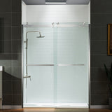Westfield 56 in. to 60 in. x 76 in. Frameless Sliding Shower Door with Shatter Retention Glass in Brushed Nickel Finish