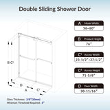 Westfield 56 in. to 60 in. x 76 in. Frameless Sliding Shower Door with Shatter Retention Glass in Brushed Nickel Finish