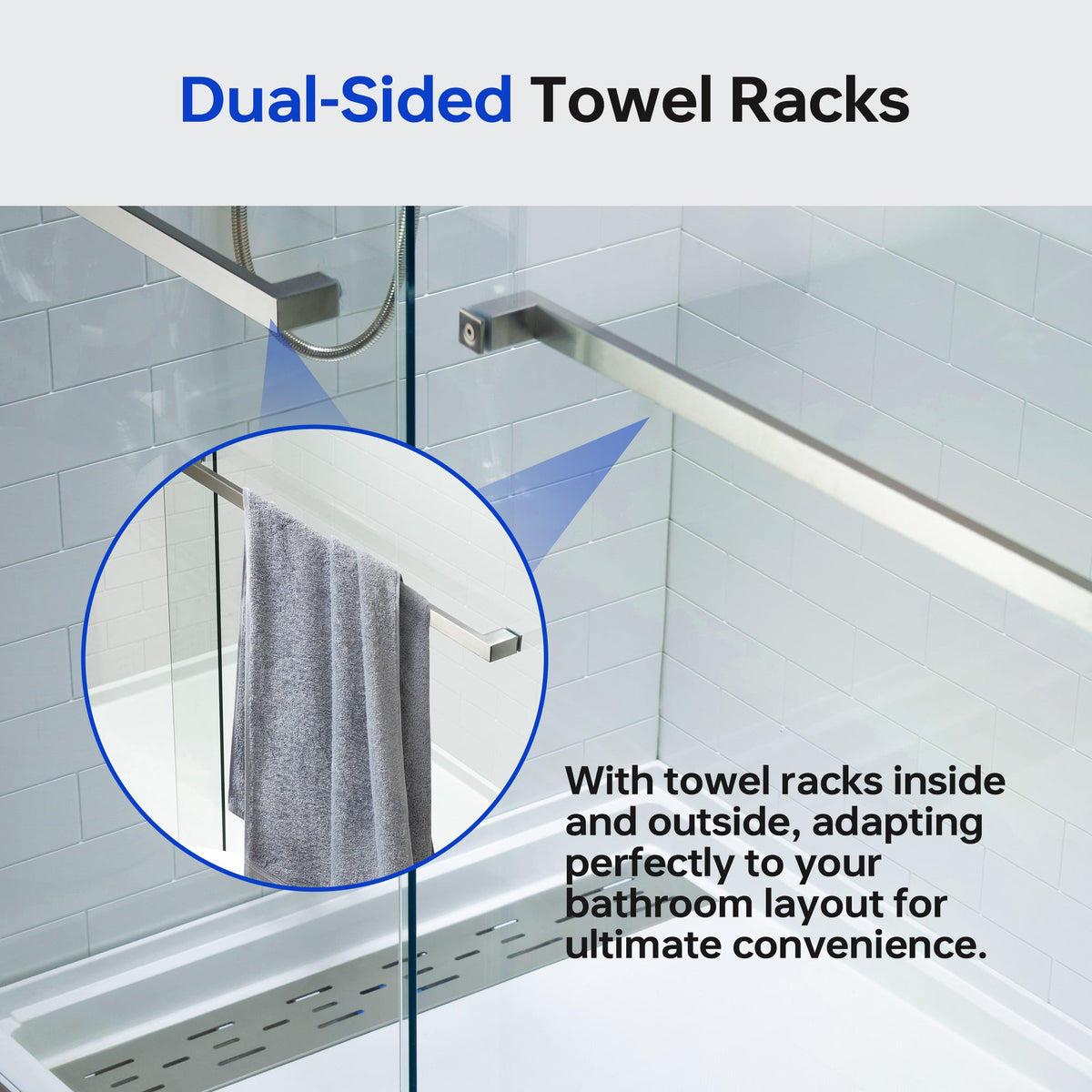 Westfield 56 in. to 60 in. x 76 in. Frameless Sliding Shower Door with Shatter Retention Glass in Brushed Nickel Finish
