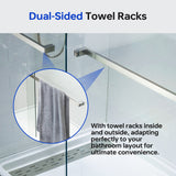 Westfield 56 in. to 60 in. x 76 in. Frameless Sliding Shower Door with Shatter Retention Glass in Brushed Nickel Finish