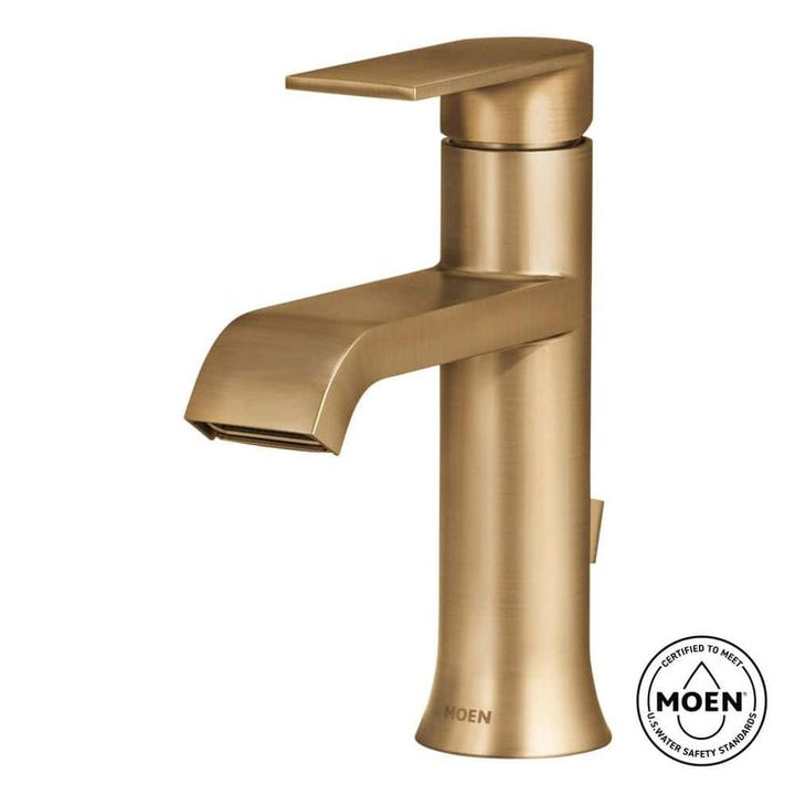 Genta Single Handle Single Hole Bathroom Faucet in Bronzed Gold