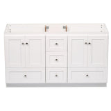 Shaker 60 in. W x 21 in. D x 34.5 in. H Vanity for Double Basins Cabinet Only in Natural Alder - Super Arbor