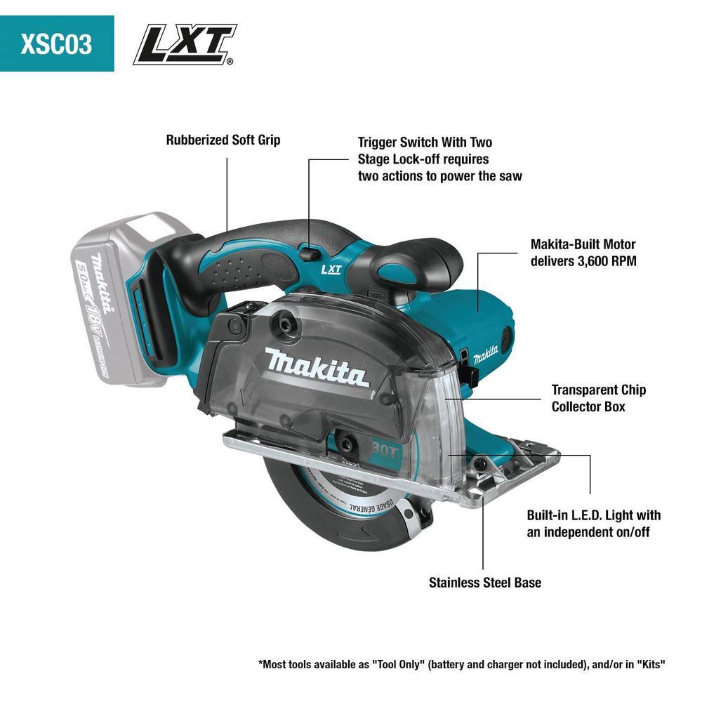 18-Volt 5-3/8 in. 5.0 Ah LXT Lithium-Ion Cordless Metal Cutting Saw Kit with Electric Brake and Chip Collector - Super Arbor