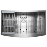 Handcrafted All-in-One Farmhouse Apron Front Stainless Steel 33 in. x 20 in. x 9 in. Single Bowl Kitchen Sink - Super Arbor