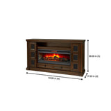 Cecily 72 in. Media Console Infrared Electric Fireplace in Rich Brown Cherry - Super Arbor