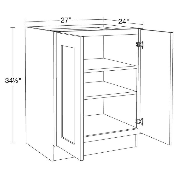Home Decorators Collection Newport 27 in. W x 24 in. D x 34.5 in. H Assembled Plywood Full Height Door Base Kitchen Cabinet in Blended Cream