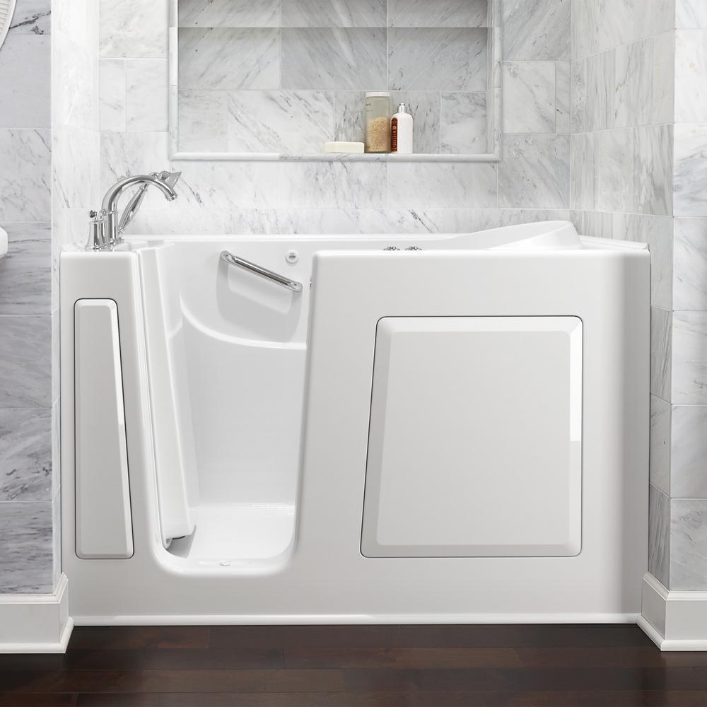 Exclusive Series 60 in. x 30 in. Left Hand Walk-In Whirlpool and Air Bath Tub with Quick Drain in White - Super Arbor
