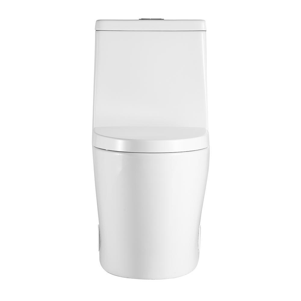 0.8 GPF/1.28 GPF Dual Bowl Flush Elongated Toilet Including Toilet Bowl Only Seat in White