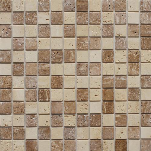 Instant Mosaic 6-Pack 12-in x 12-in Natural Stone Travertine Versailles Peel & Stick Tile - Super Arbor