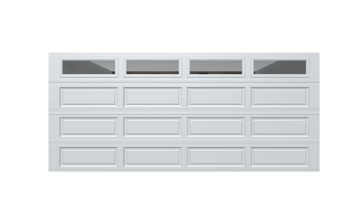 Wayne Dalton Classic Steel Model 9100 16-ft x 7-ft Insulated White Double Garage Door with Windows
