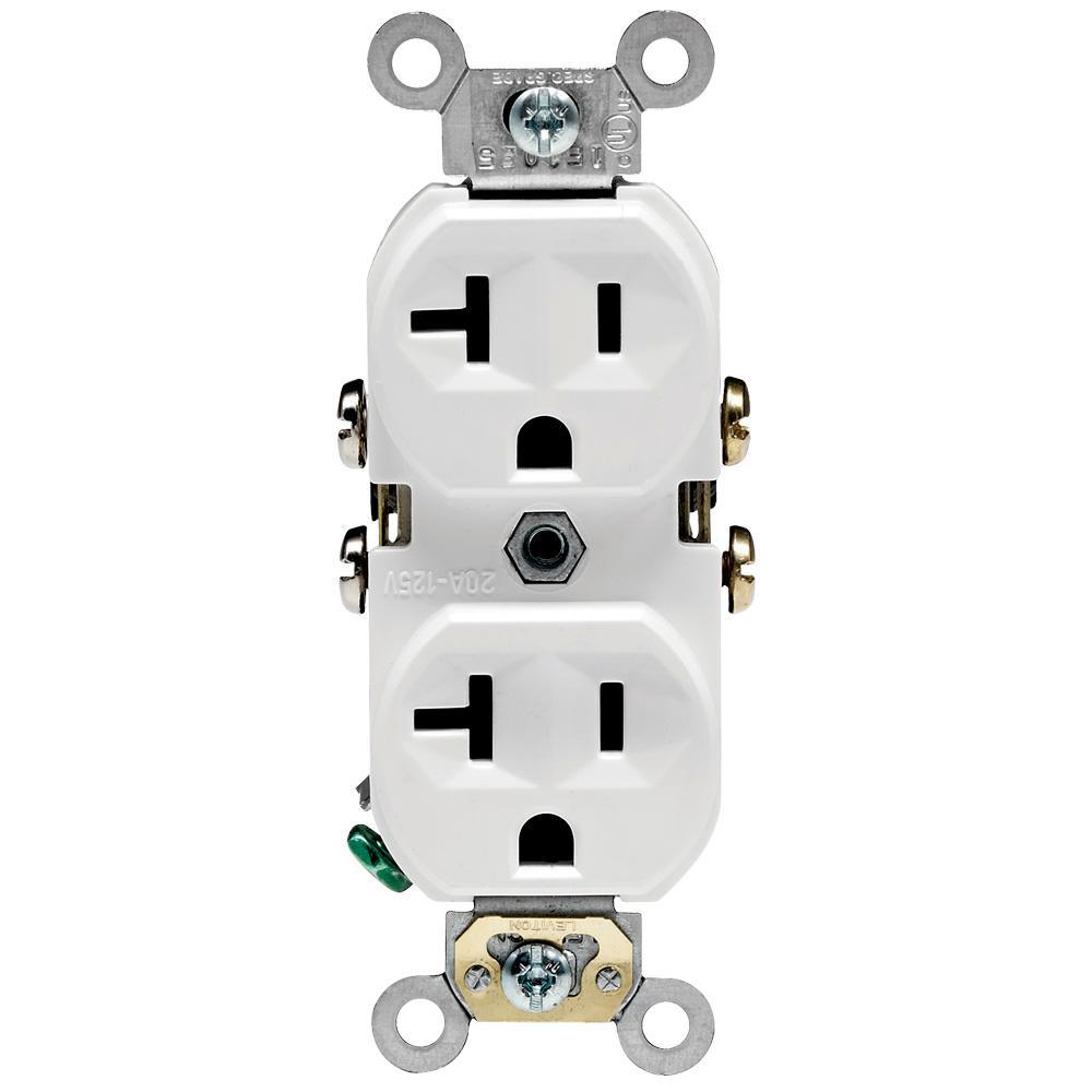 20 Amp Commercial Grade Duplex Outlet, Ivory - Super Arbor
