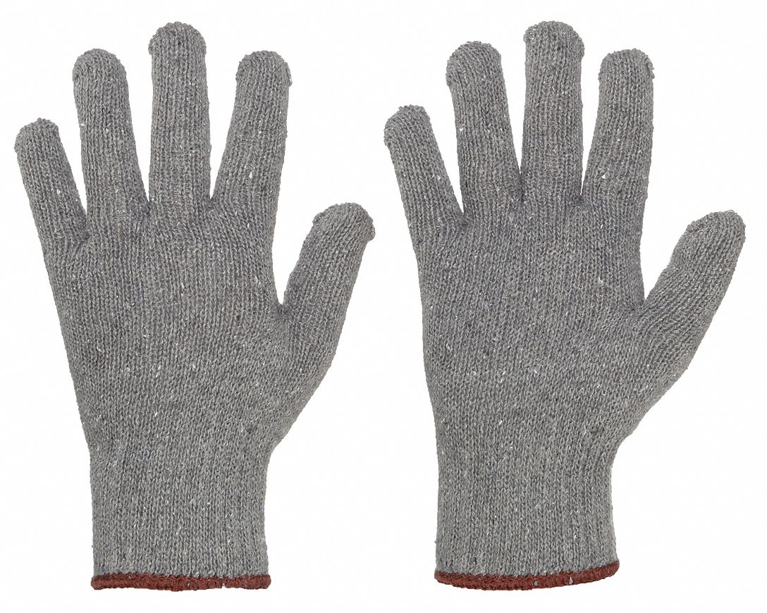 CONDOR Knit Gloves - Gray, Cotton/Polyester Blend, Full Finger, Uncoated
