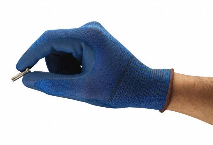 HYFLEX Foam Nitrile Coated Gloves, S, ANSI Level 4, Blue