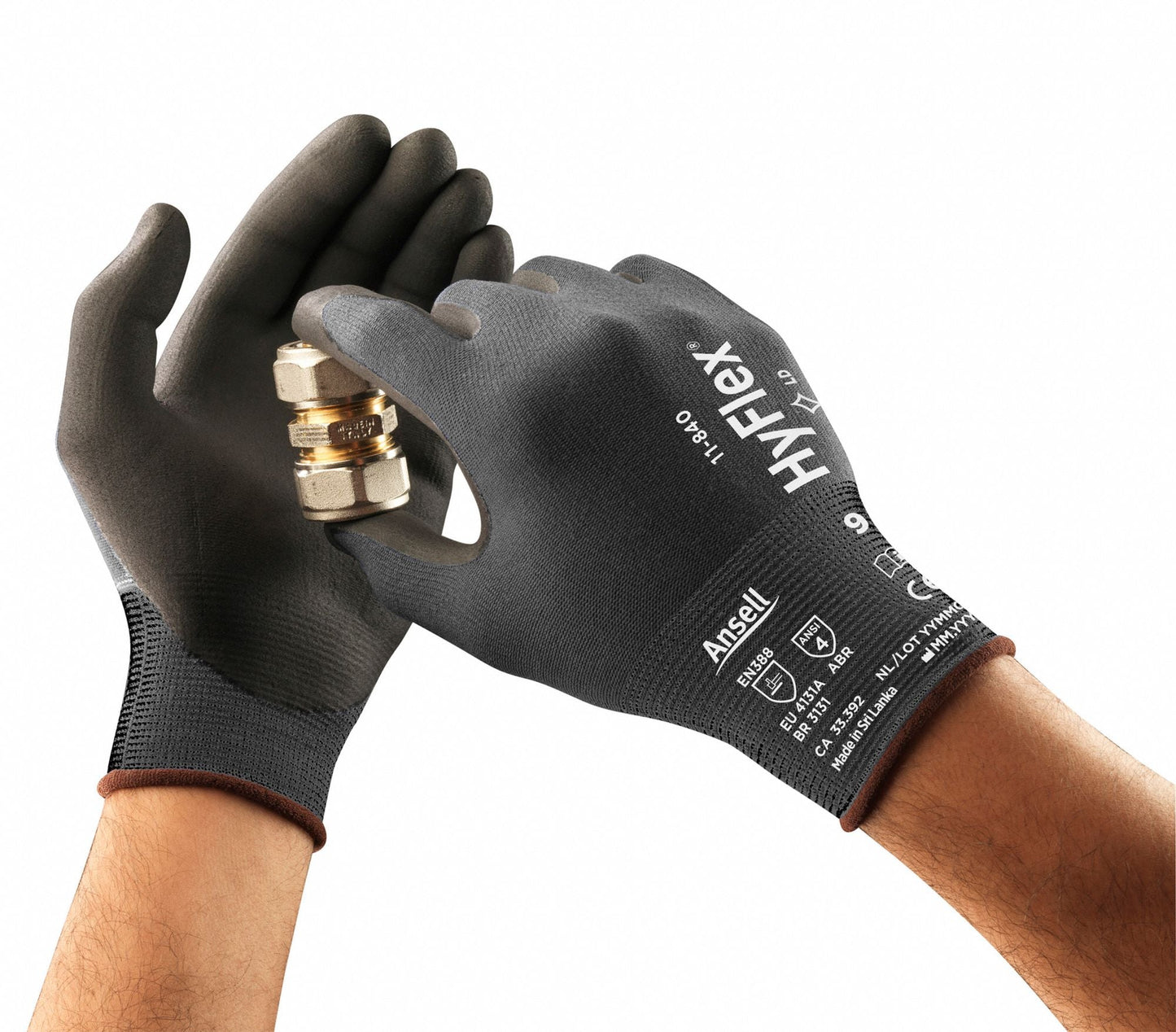 HYFLEX XS Gray Foam Nitrile Coated Gloves - ANSI Abrasion Level 4