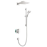 Raindance E 3-Spray Square Showerhead and Wall Bar Set with Valve in Chrome