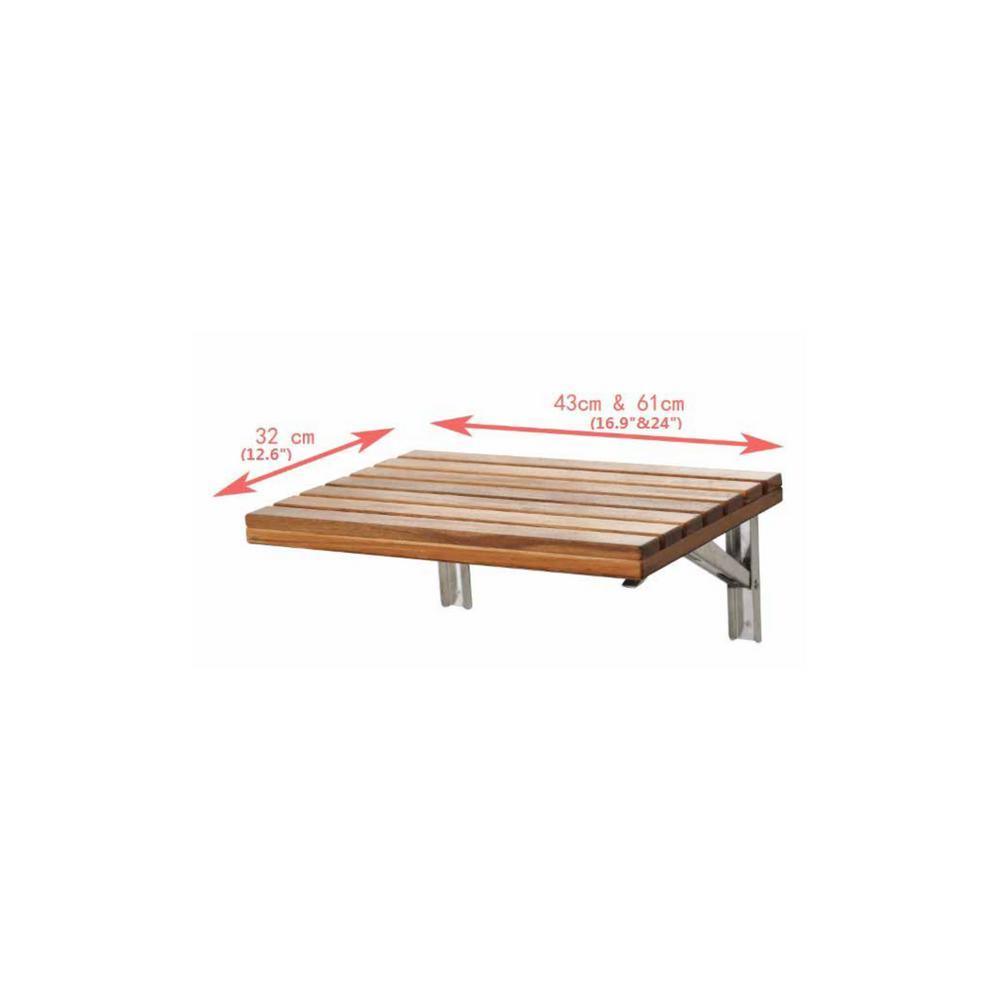 Goreme Wall Mounted Teak Shower Seat - Super Arbor