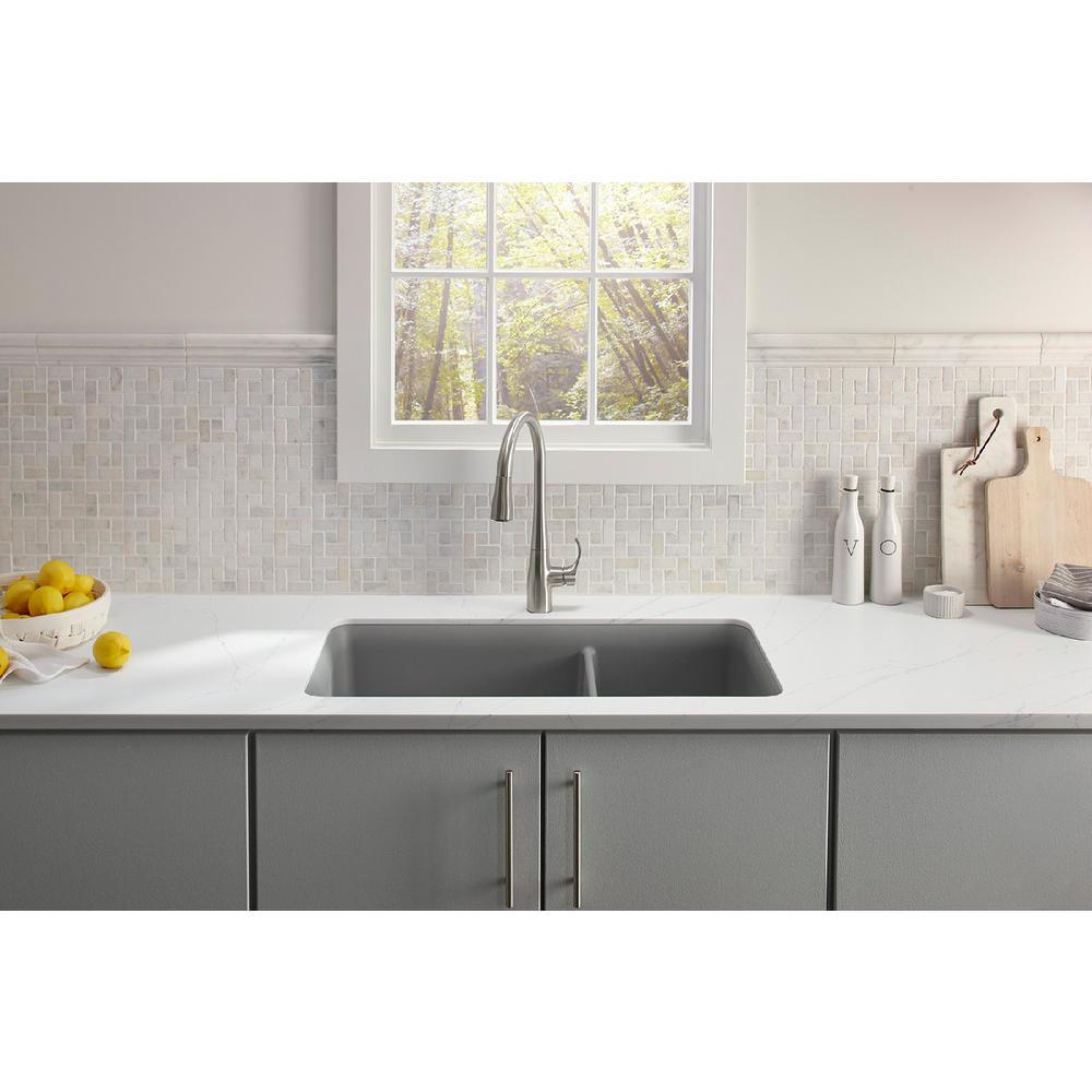 Simplice Single-Handle Pull-Down Sprayer Kitchen Faucet with DockNetik and Sweep Spray in Vibrant Stainless - Super Arbor