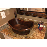 Premier Copper Products Bath Tub Hammered Copper Vessel Sink in Oil Rubbed Bronze