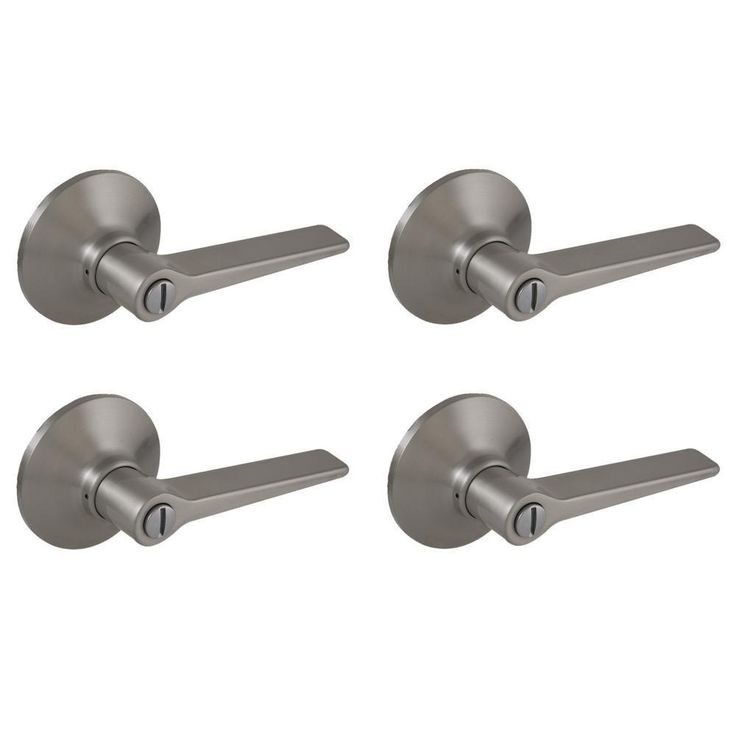 Freedom Matte Black Bed and Bath Door Lever (4-Pack)