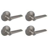 Freedom Matte Black Bed and Bath Door Lever (4-Pack)