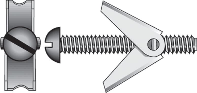 Hillman 1/8 in. Diameter x 4 in. Length Round Zinc-Plated Steel Toggle Bolt, 2-Pack