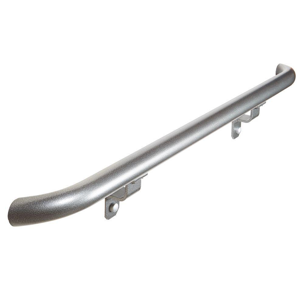 4 ft. Textured Black Aluminum Round with Curved Ends Hand Rail Kit - Super Arbor