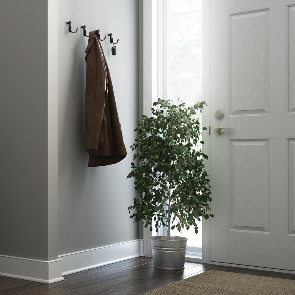 Rustic Farmhouse 3 in. Flat Black Double Prong Hook - Super Arbor