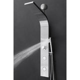 39 in. 2-Jet Easy Connect Shower Panel System in Stainless Steel with Rainfall Waterfall Shower Head and Shower Wand