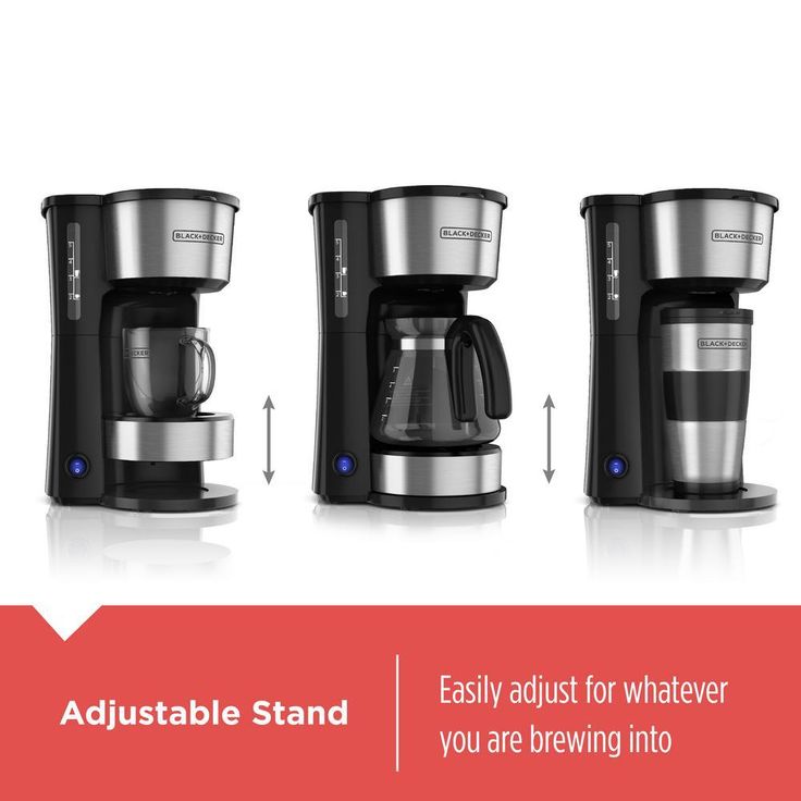 4-in-1 5-Cup Black Stainless Steel Drip Coffee Maker