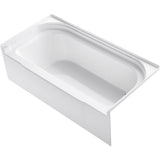 Accord 5 ft. Right Drain Rectangular Alcove Soaking Tub in White - Super Arbor
