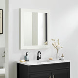 Home Decorators Collection 26 in. White Framed Bathroom Vanity Mirror