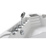 Daisy 53 in. Acrylic Drain Center Corner Alcove Whirlpool Bathtub in White - Super Arbor