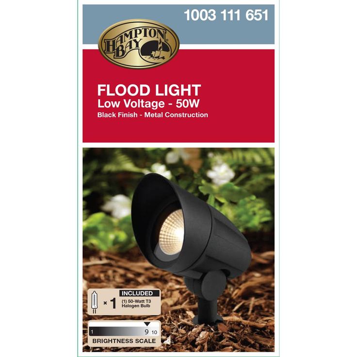 Low Voltage 50-Watt Black Outdoor Landscape Flood Light T3 Halogen Bulb