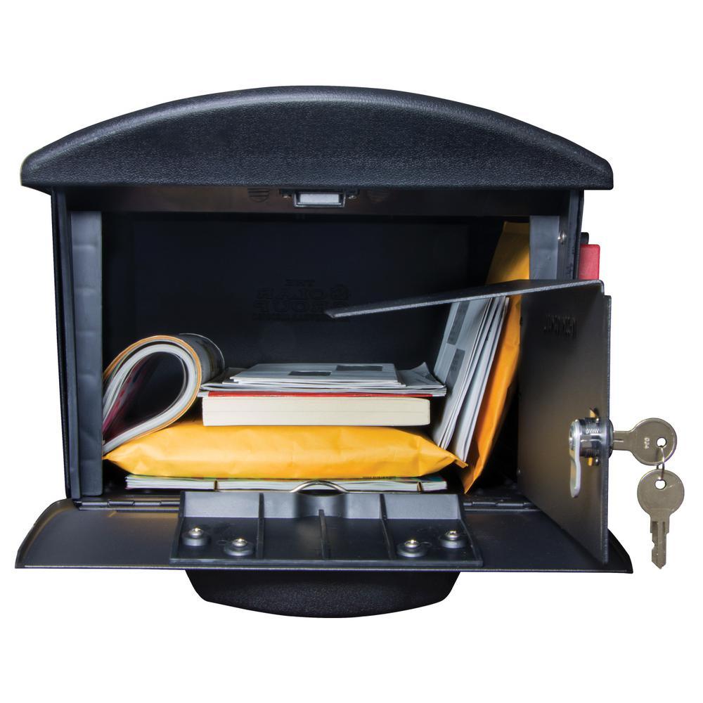 Mailsafe Large, Plastic, Locking, Post Mount Mailbox, Black - Super Arbor