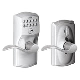 Camelot Aged Bronze Electronic Door Lock with Accent Door Lever Featuring Flex Lock - Super Arbor