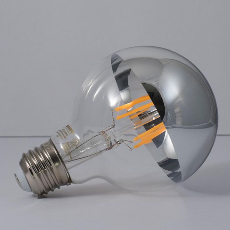 Bulbrite 40W Equivalent Warm White Light G25 Dimmable LED Half Chrome Light Bulb (2-Pack)