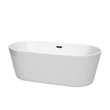 Carissa 60 in. Acrylic Flatbottom Bathtub in White with Matte Black Trim - Super Arbor
