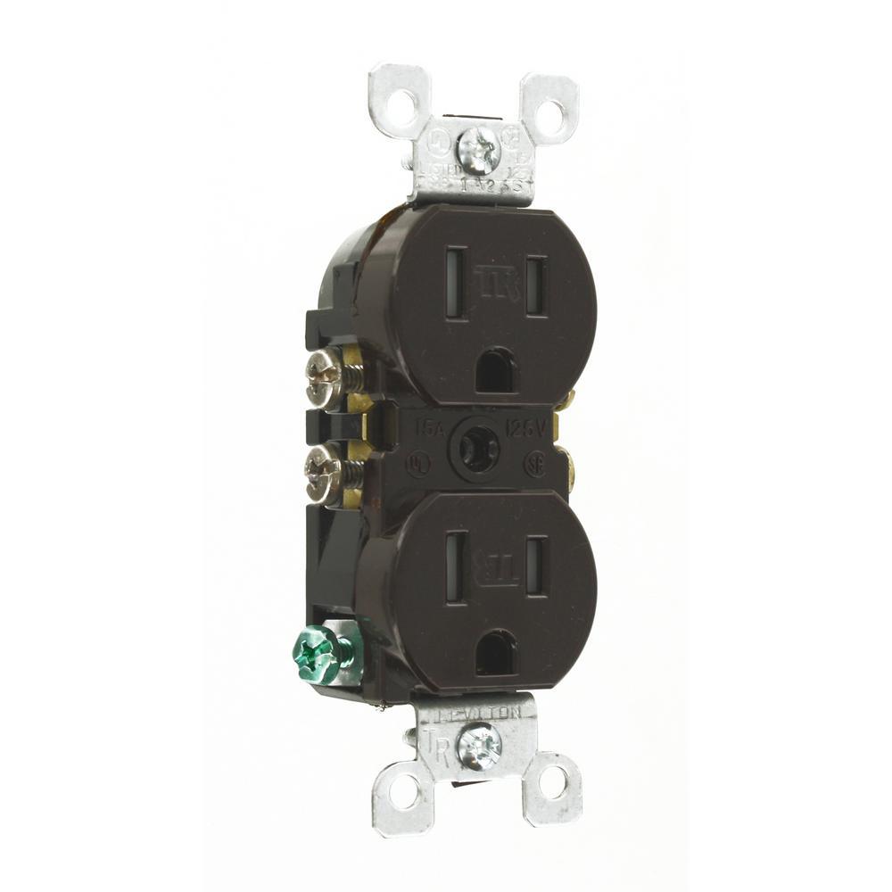 15 Amp Tamper-Resistant Duplex Outlet, Brown - Super Arbor