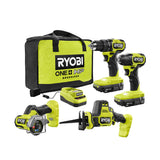 RYOBI ONE+ 18V HP Brushless Cordless 4-Tool Combo Kit with (2) Batteries, Charger, Bag + Free Jig Saw