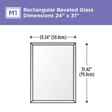 28 in. W x 36 in. H (M1) Framed Rectangular Deluxe Glass Bathroom Vanity Mirror in Matte White