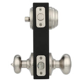 Juno Satin Nickel Exterior Entry Door Knob and Single Cylinder Deadbolt Combo Pack Featuring SmartKey Security - Super Arbor