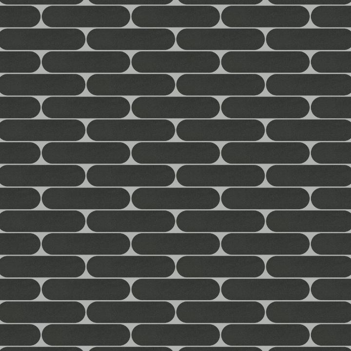 Basalt Elongated Oval Honed Mosaic