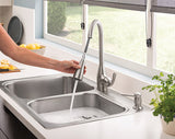 Moen Kelsa 33-in x 22-in Stainless Steel Double Equal Bowl Drop-In or Undermount 2-Hole Residential Kitchen Sink All-in-One Kit