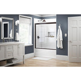 Simplicity 60 in. x 58-1/8 in. Semi-Frameless Traditional Sliding Bathtub Door in Bronze with Clear Glass - Super Arbor